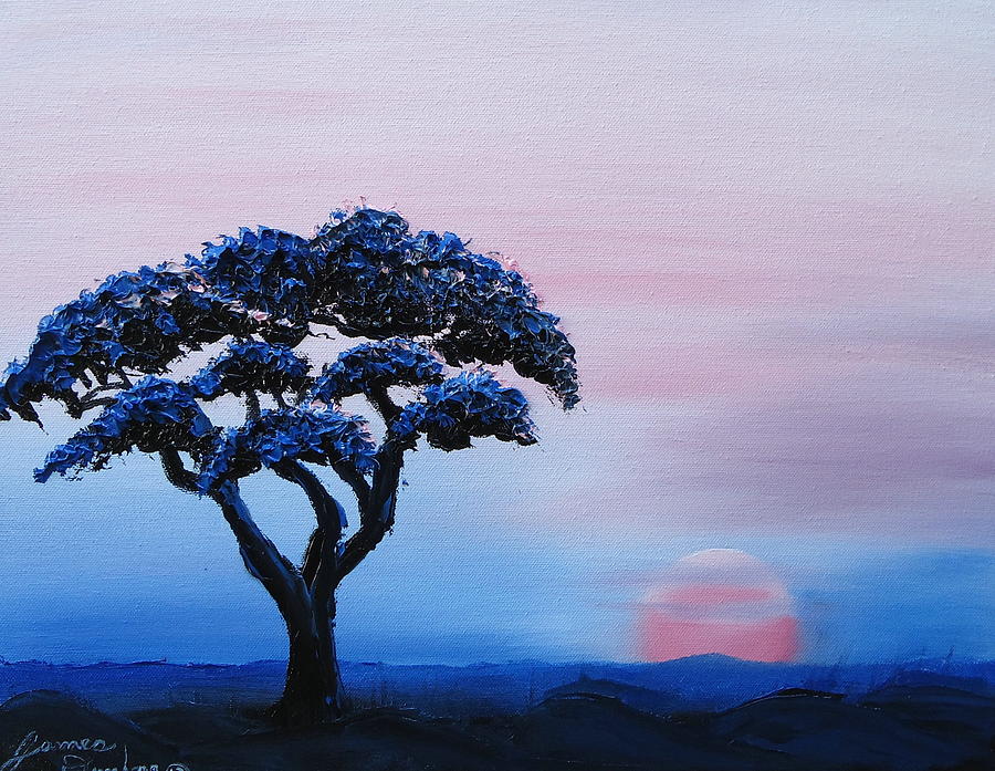 900x697 African Tree At Sunset 7 Painting By Portland Art Creations - African Tree Painting