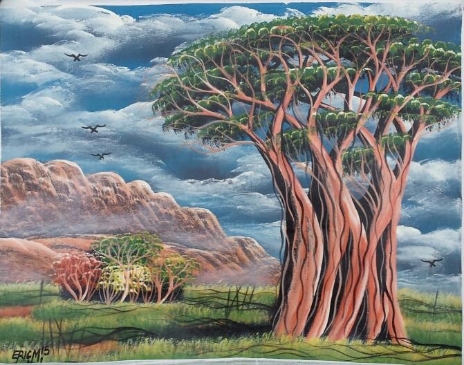 671x528 African Tree Of Life Original Canvas Painting - African Tree Painting