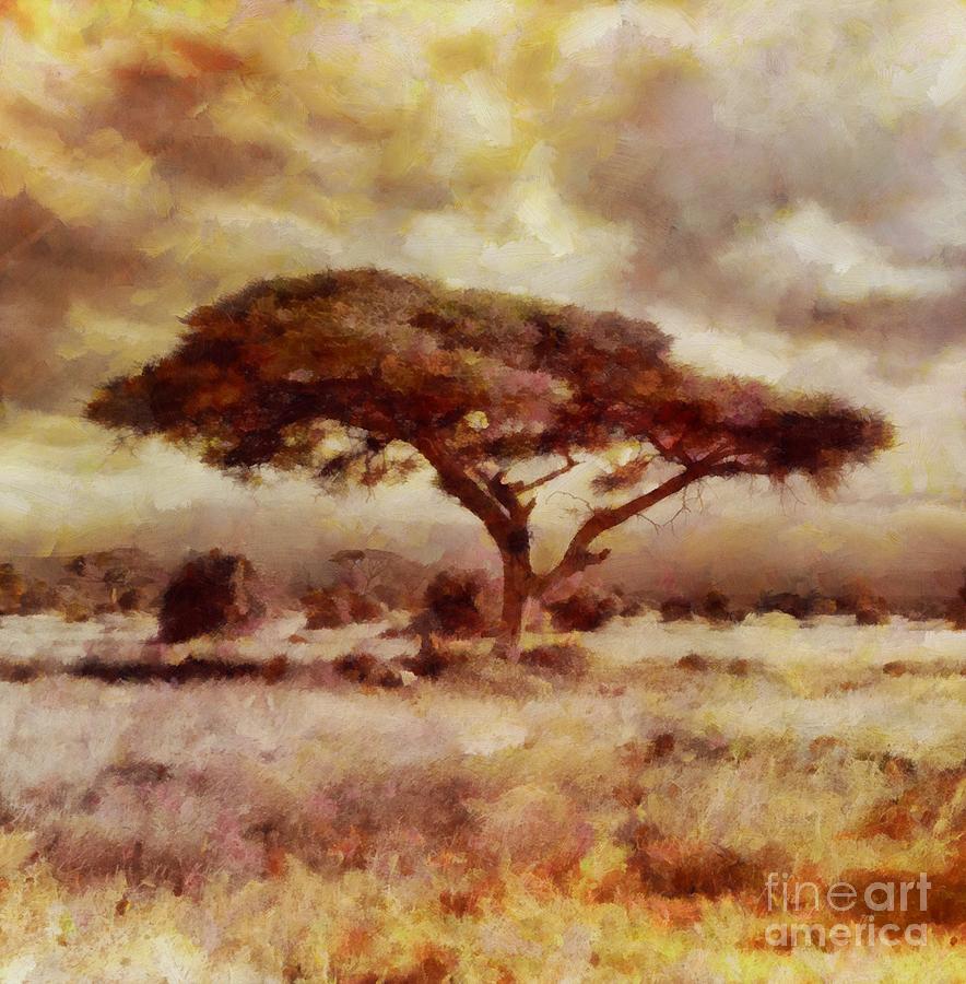 884x900 The African Tree By Sarah Kirk Painting By Sarah Kirk - African Tree Painting
