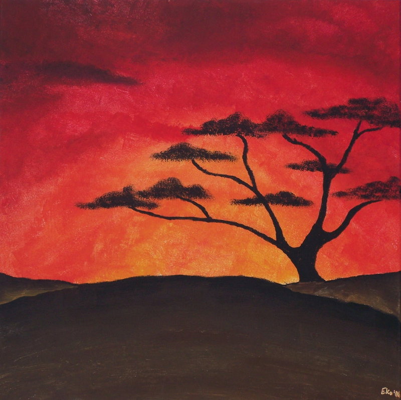 800x798 African Tree By Beresah - African Tree Painting