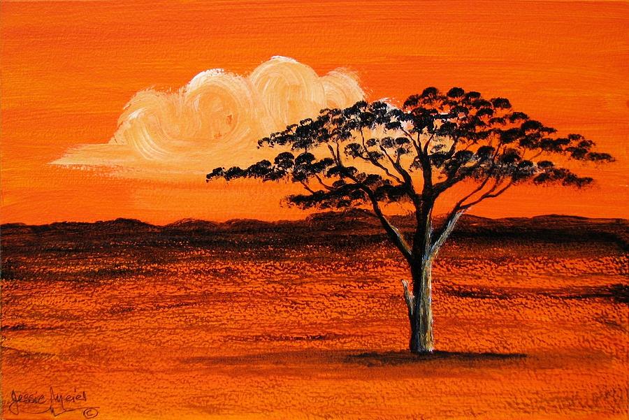 900x601 African Tree 4427 Painting By Jessie Meier - African Tree Painting