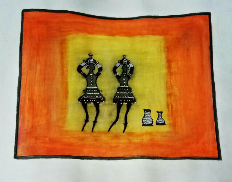 900x705 African Tribal Women Painting By Artist Pamela Rebecca Vincent - African Tribal Woman Painting