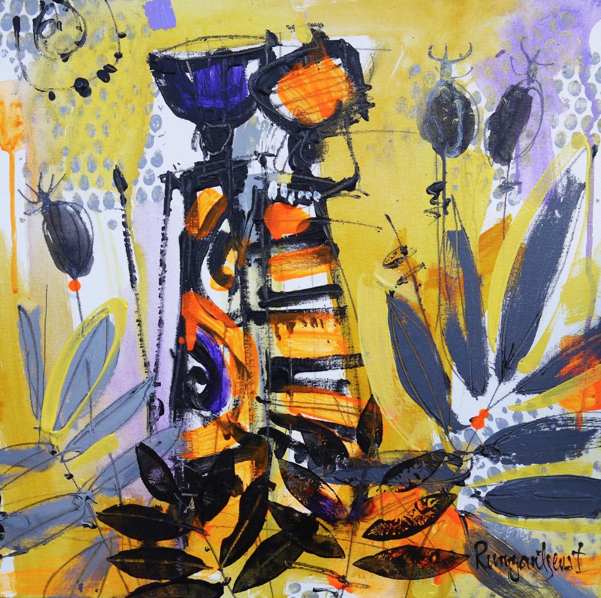 1200x1194 African Women C01n01 (Irina Rumyantseva) - African Tribal Woman Painting