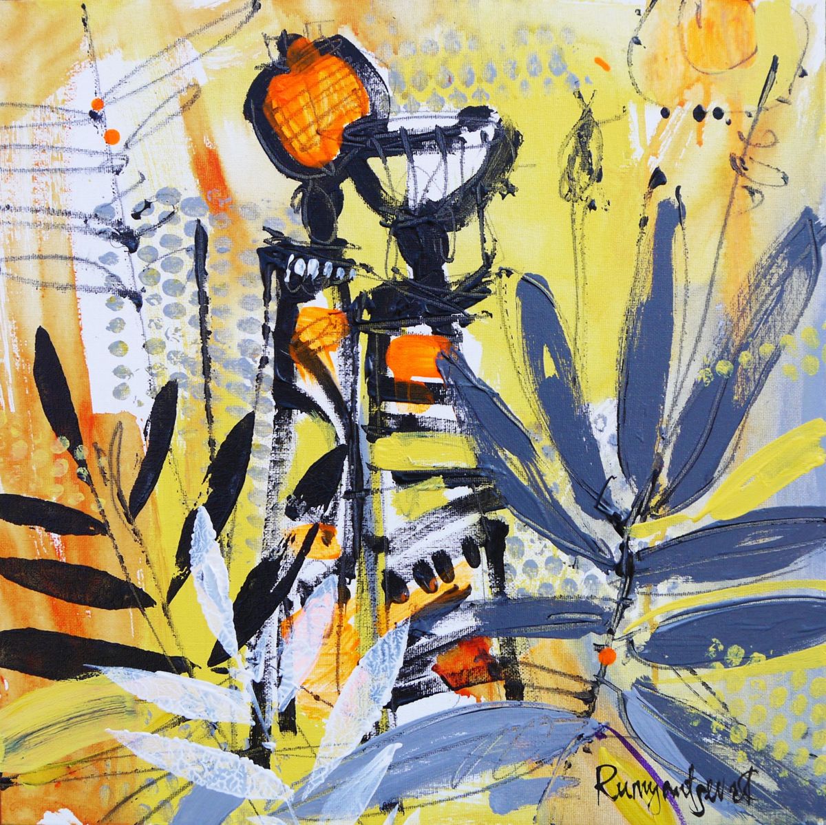 1200x1199 African Women C01n03 (Irina Rumyantseva) - African Tribal Woman Painting