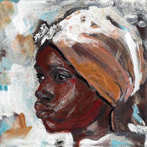 570x568 Original African Woman Painting African Tribal Art By Dianamulder - African Tribal Woman Painting
