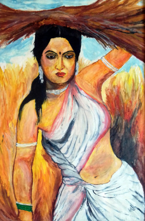 300x456 Paintings - African Tribal Woman Painting