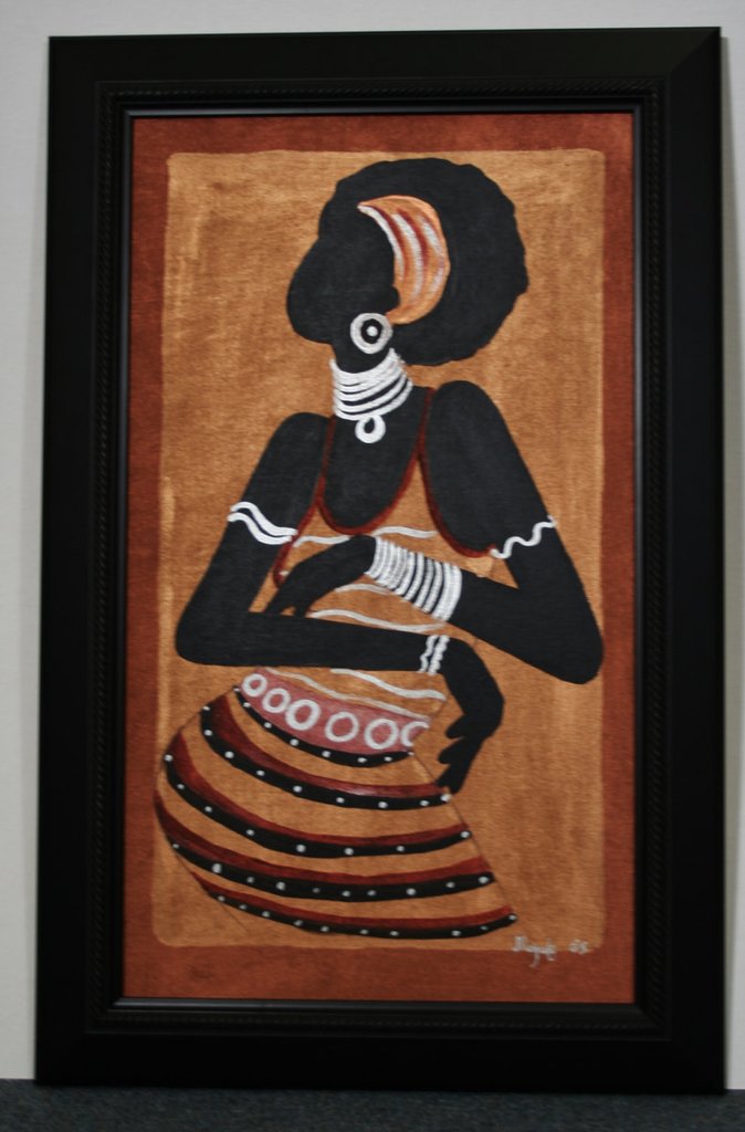 674x1024 African Original Painting Xhosa Modern Tribal Woman Iii Acrylic - African Tribal Woman Painting