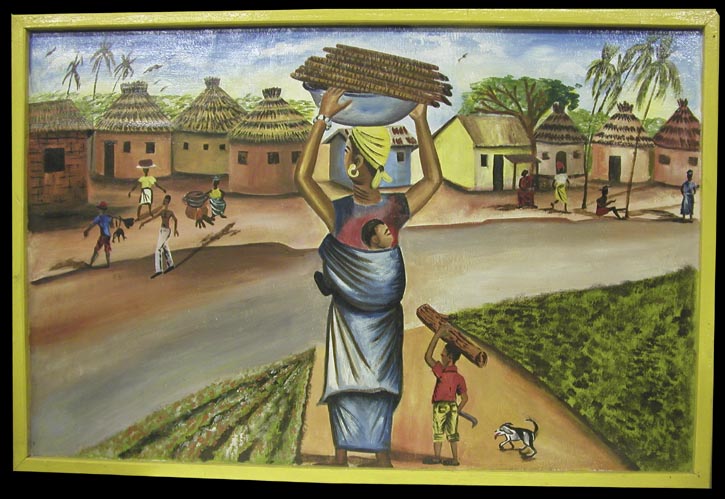 725x499 African Village Design Commercial Art The Niger Bend African - African Village Painting