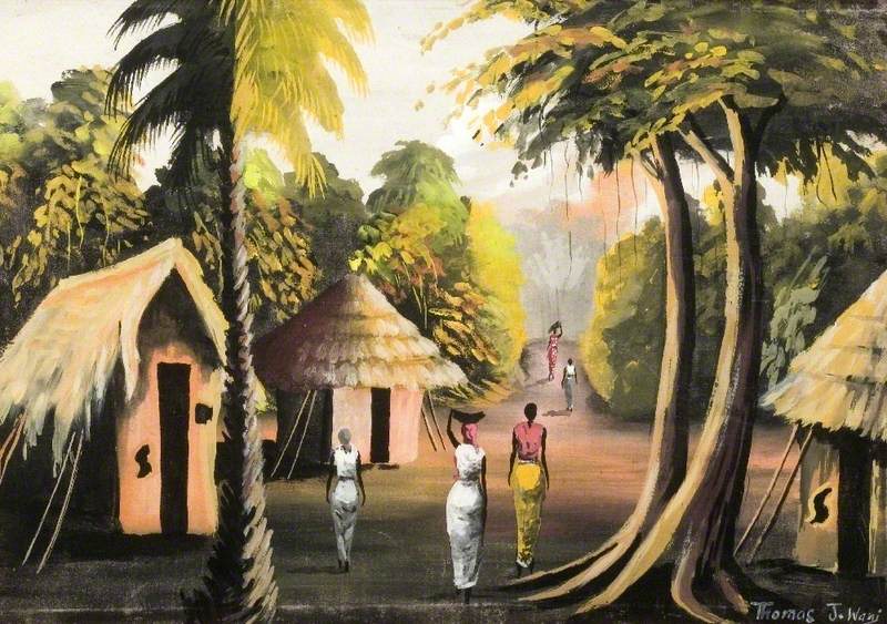 800x563 African Village Art Uk - African Village Painting
