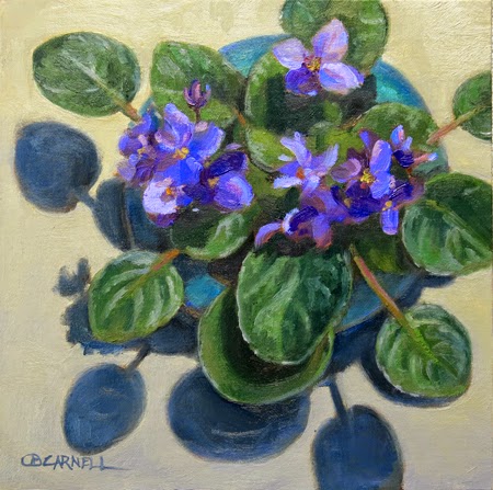 450x447 Artblog Of Pennsylvania Artist Claire Beadon Carnell - African Violet Painting