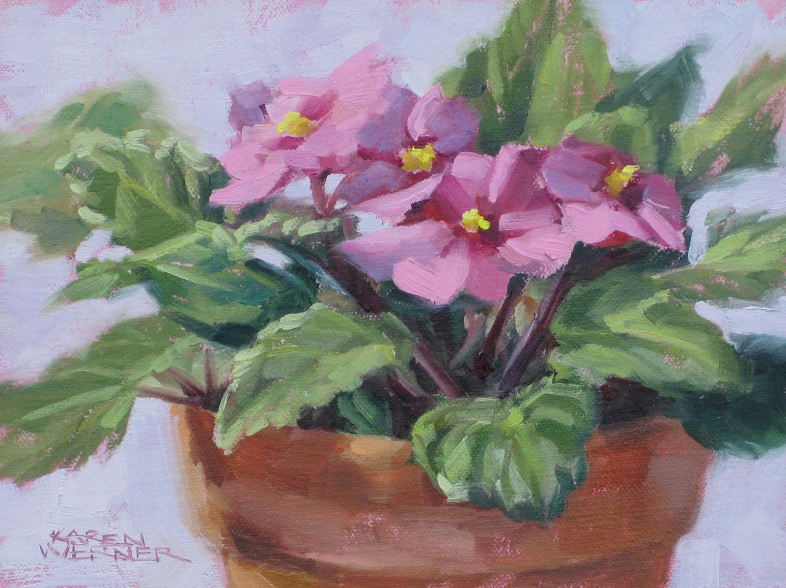 African Violet Painting at PaintingValley.com | Explore collection of ...