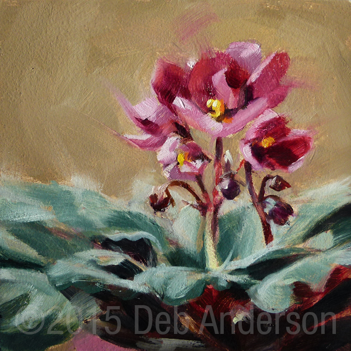 720x720 Oil Painting African Violet Deb Anderson, Painting - African Violet Painting