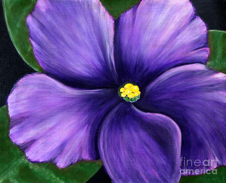 900x728 Purple African Violet Painting By Barbara Griffin - African Violet Painting