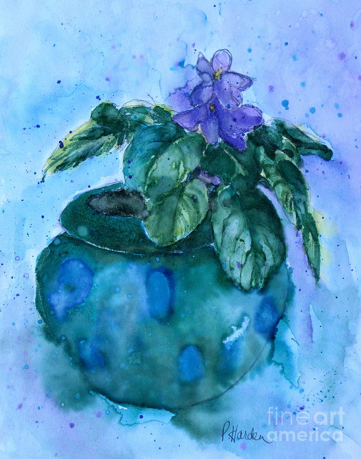 707x900 Study Of An African Violet Painting By Pamela Iris Harden - African Violet Painting