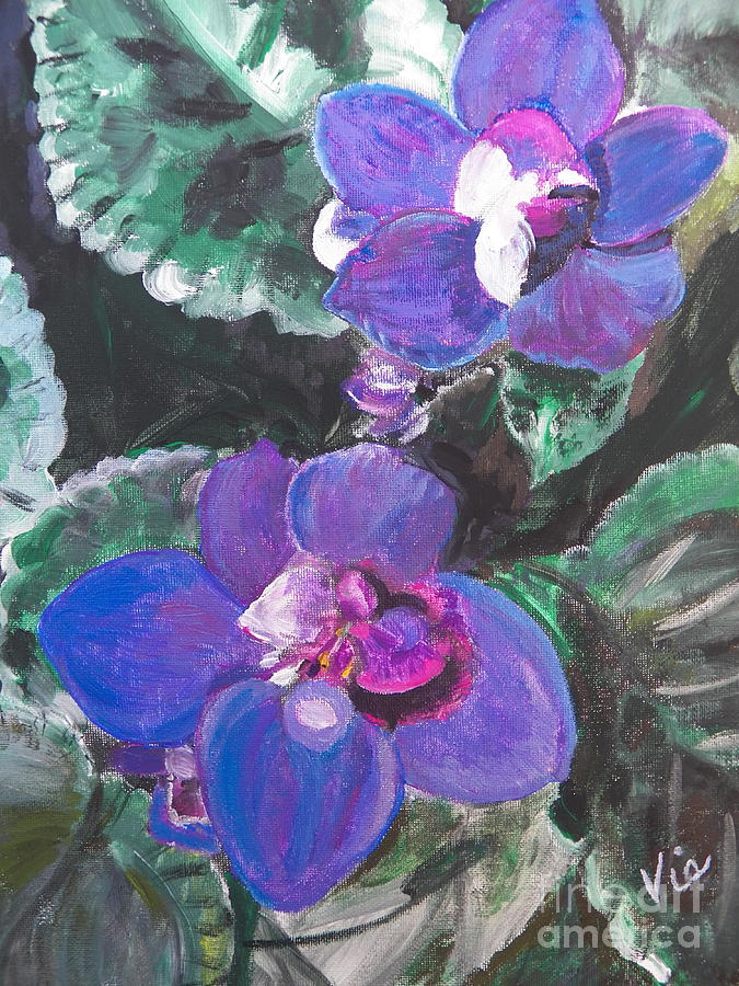675x900 Ptg African Violets Painting By Judy Via Wolff - African Violet Painting
