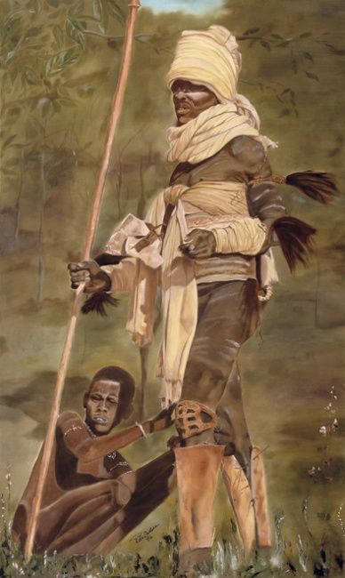 388x650 African Warriors (Pila Cadena) - African Warrior Painting