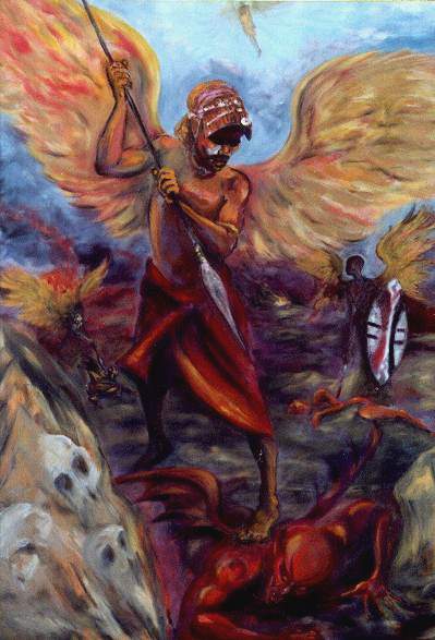 399x587 African Angels Amp Masks Ralph Sirianni - African Warrior Painting