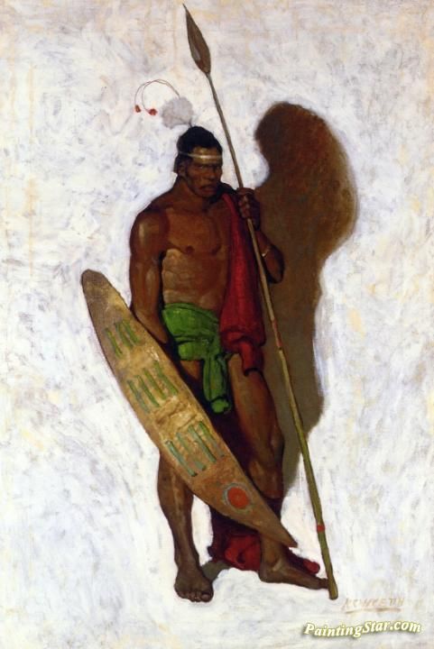 481x720 African Warrior Artwork By Newell Convers (N.c.) Wyeth Hand - African Warrior Painting