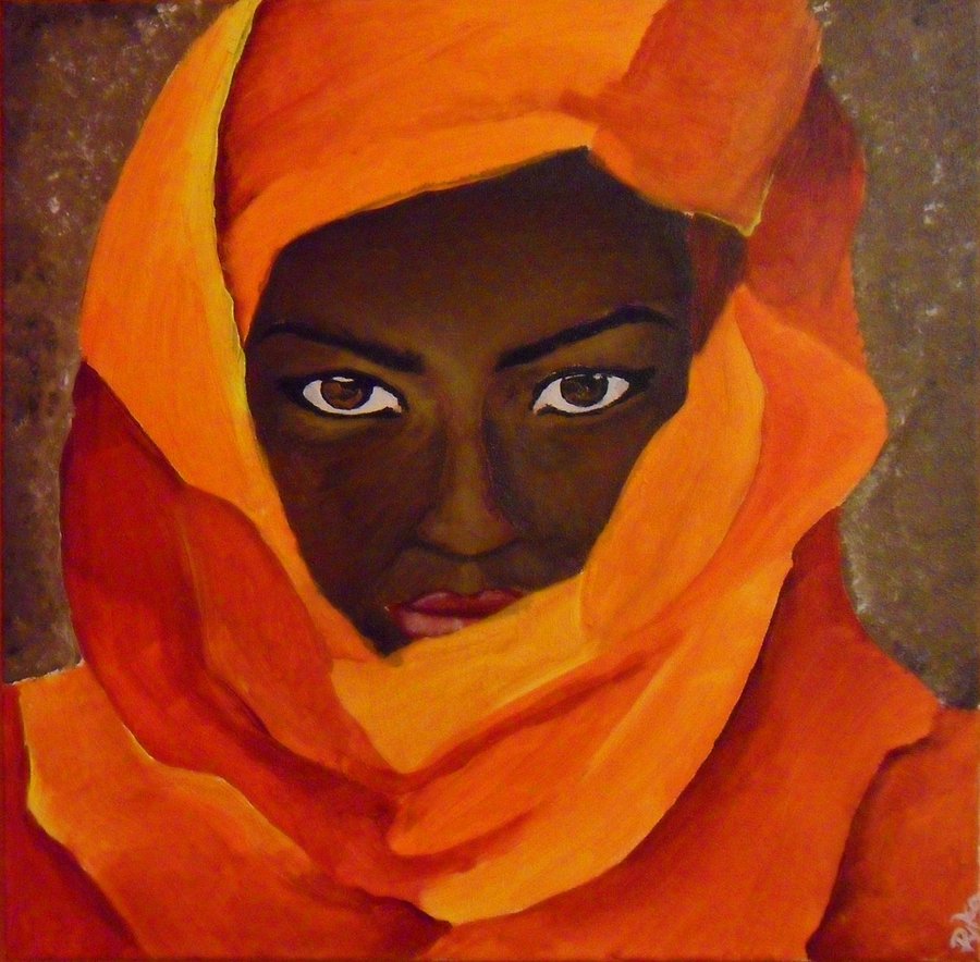 900x884 African Woman By Drucillka - African Woman Painting