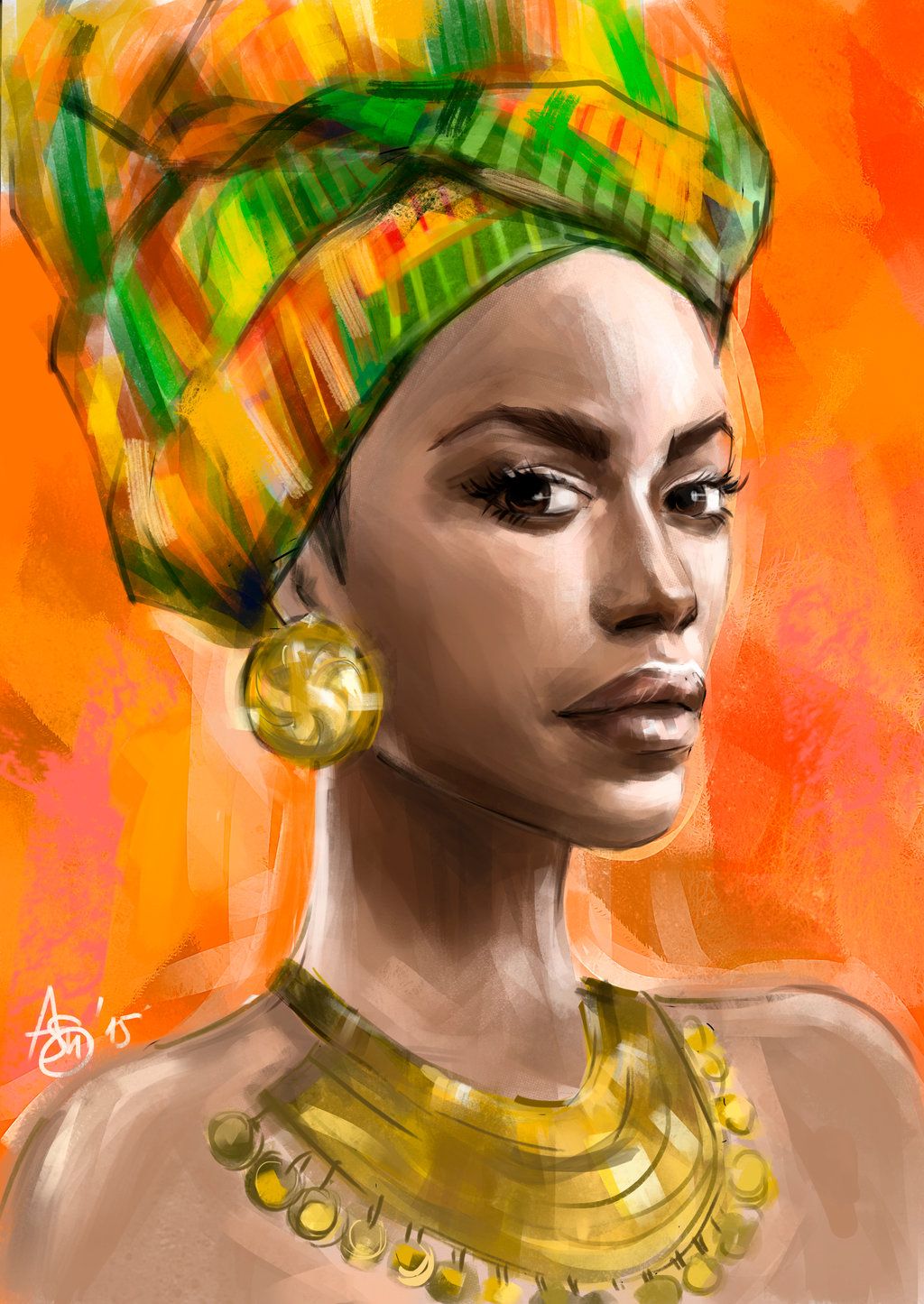 1024x1445 African Woman By Psichodelicfruit Africans - African Woman Painting