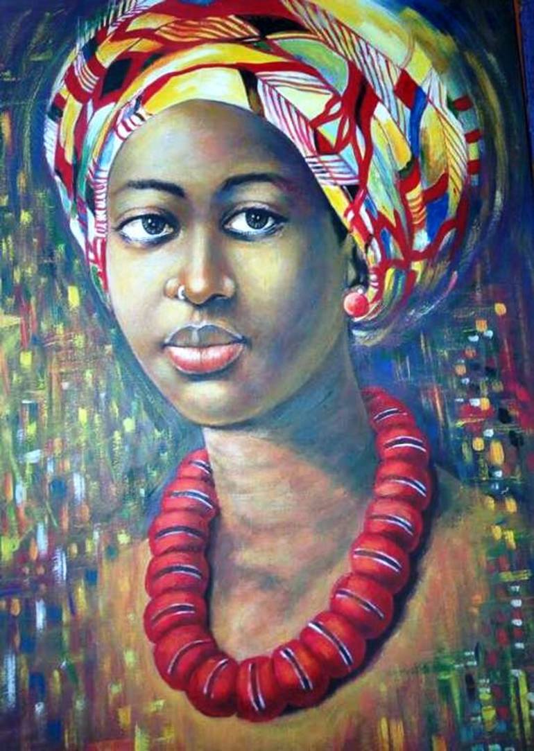 770x1084 Saatchi Art African Woman Painting By Moulaye Sarr - African Woman Painting