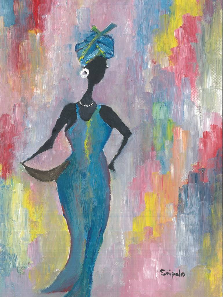 770x1027 Saatchi Art African Woman Painting By Seipelo Kelebemang - African Woman Painting
