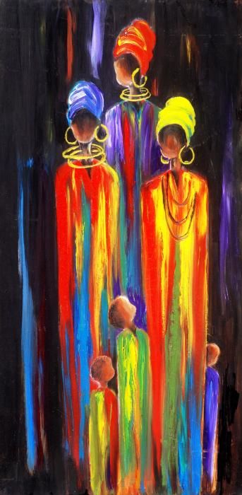 343x700 Such Beautiful Colors. Africaans African Art - African Woman Painting