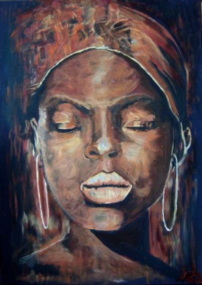 400x564 The Beauty Of An African Woman (Paintings) - African Woman Painting