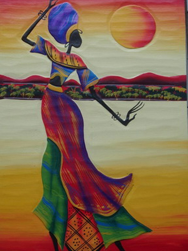 600x800 African Women Dancing Headscarfed Painting Amp African Women Dancing - African Woman Painting