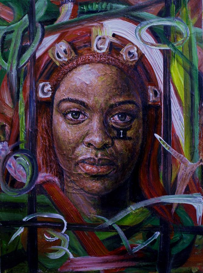 669x900 African Woman Painting By Edward Ofosu - African Woman Painting