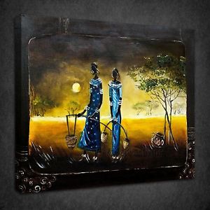300x300 Modern African Woman Painting Style Box Canvas Print Wall Art - African Woman Painting Art