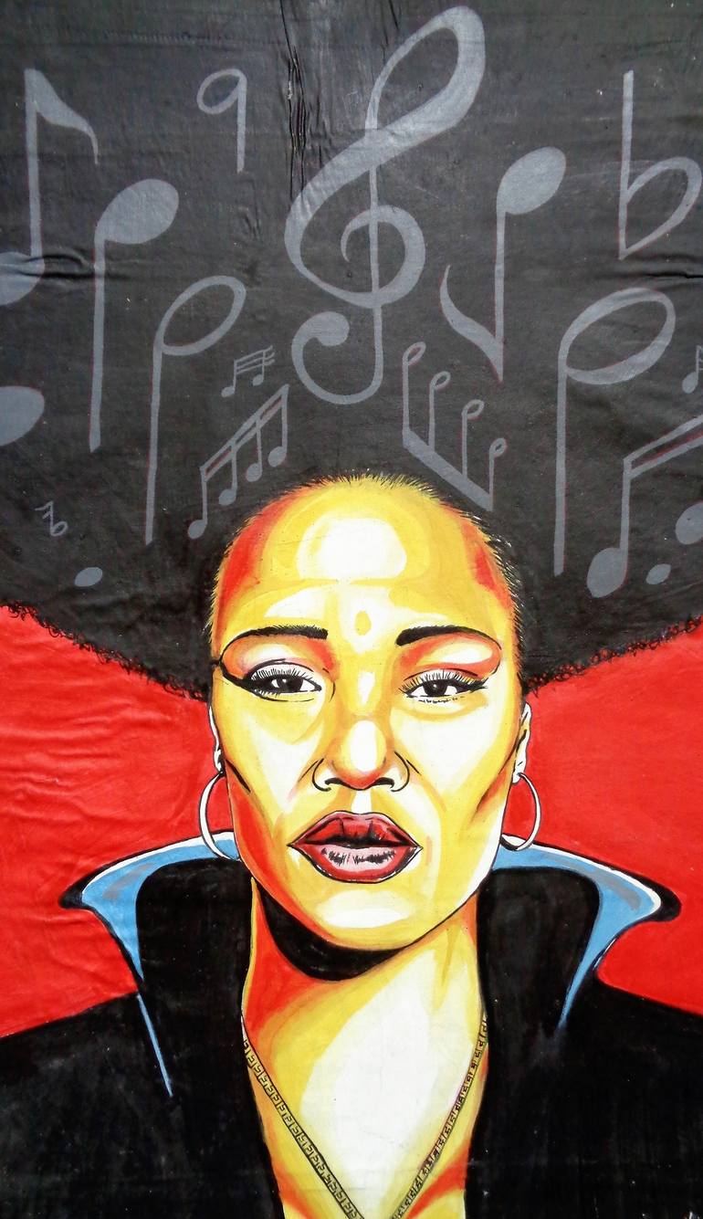 770x1335 Saatchi Art Afro Puffs The Lady Of Rage Painting By Oliver Martin - Afro Lady Painting