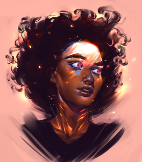 500x570 Afro Girl Smoking Tumblr - Afro Lady Painting