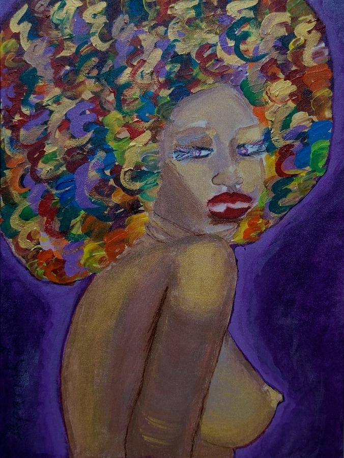 676x900 Afro Chic Painting By Apanaki Temitayo M - Afro Lady Painting