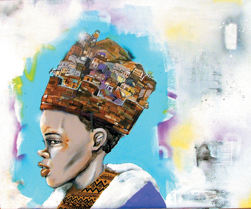 500x417 Art. Reflections On Blackness And Afrofuturism By Hebru Brantley - Afrofuturism Painting
