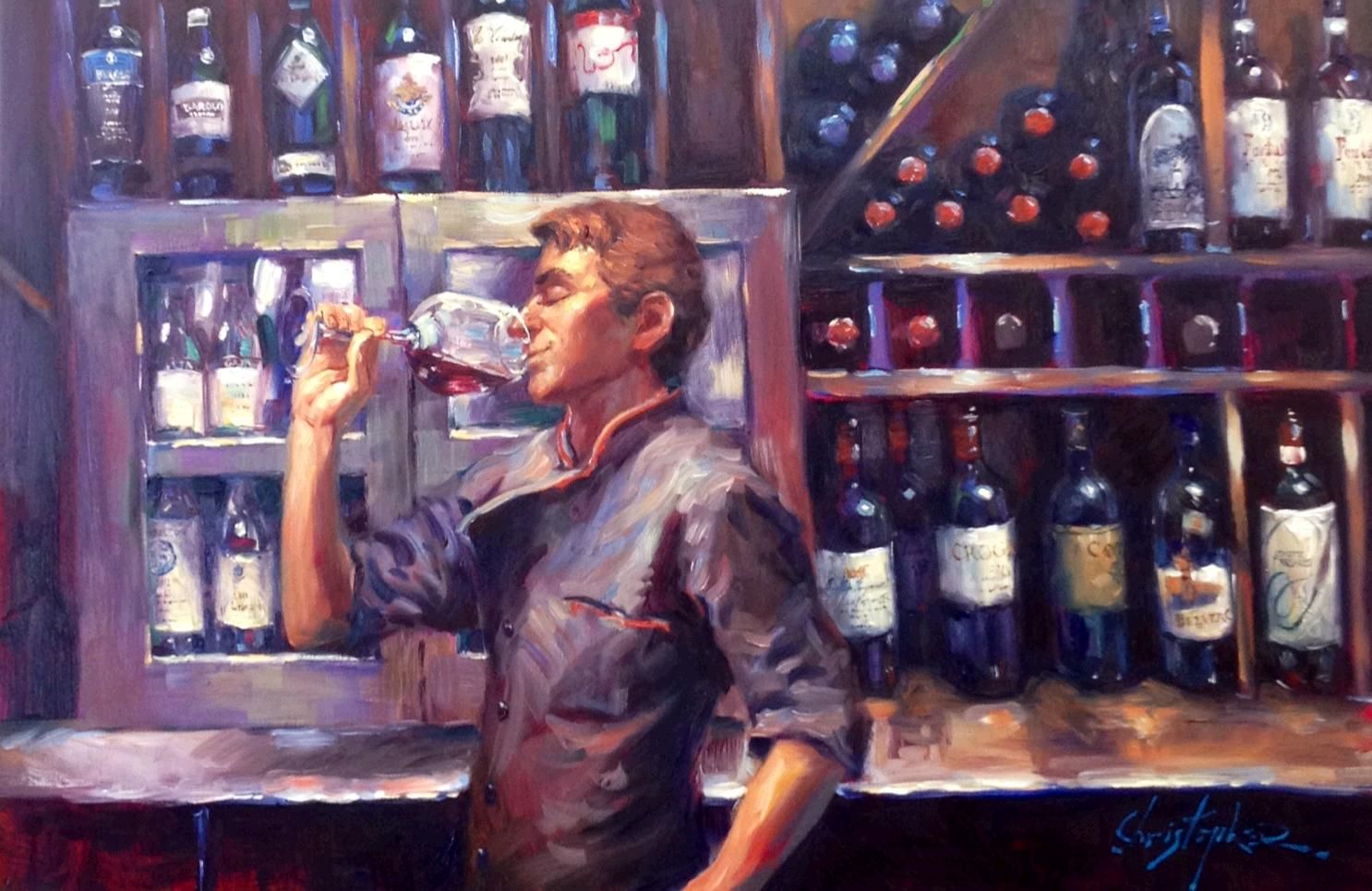 1486x965 Artist Christopher M. Captured Chef Mario Cassineri In His - After Hours Painting