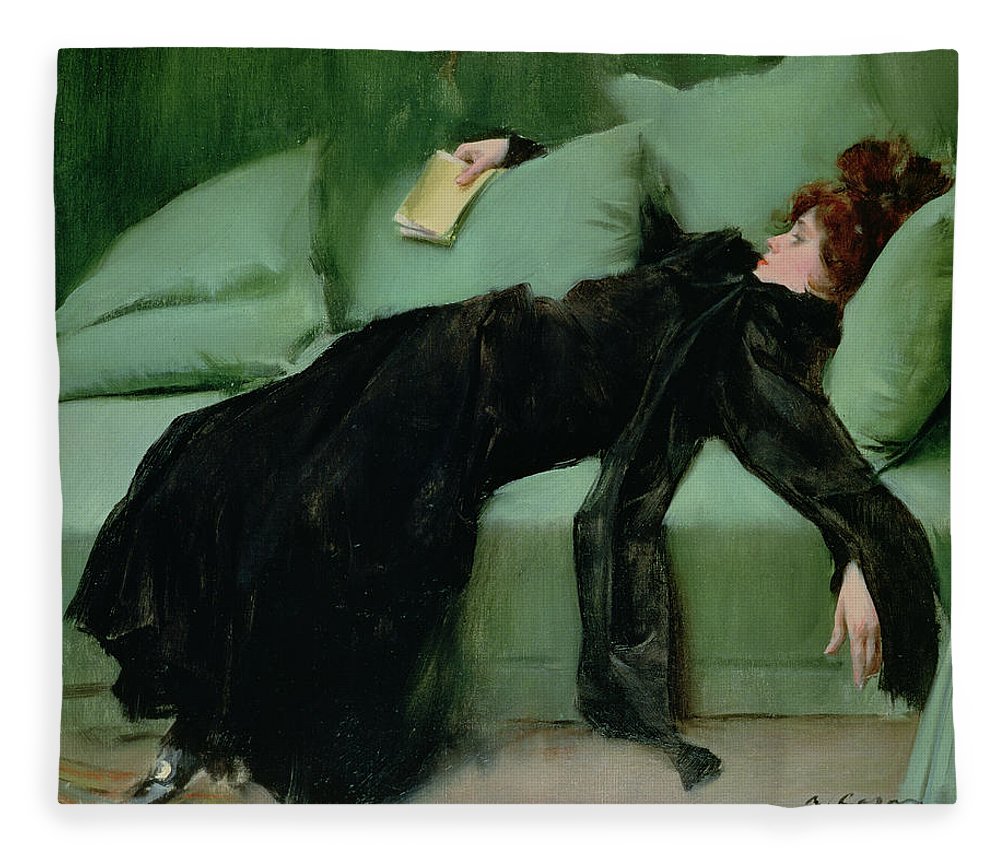 1000x860 After The Ball Fleece Blanket For Sale By Ramon Casas I Carbo - After The Ball Painting