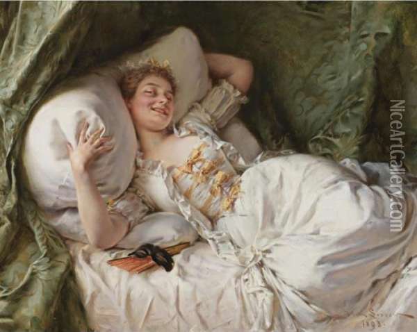 600x478 After The Masked Ball Oil Painting Reproduction By Heinrich Lossow - After The Ball Painting