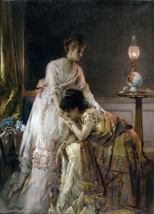 500x694 After The Ball Painting Alfred Stevens Oil Paintings - After The Ball Painting