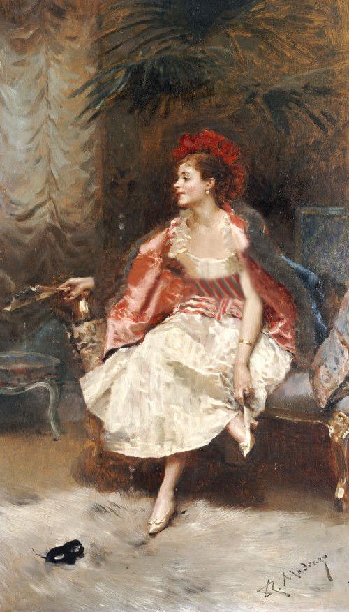 500x877 After The Ball Painting Raimundo De Madrazo Y Garreta Oil Paintings - After The Ball Painting