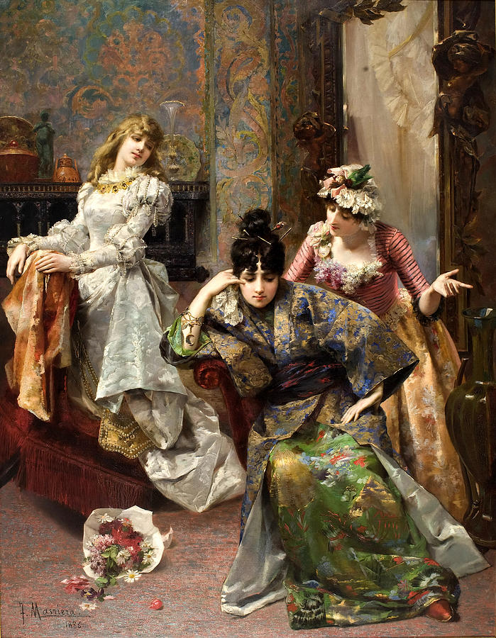 699x900 After The Ball Painting By Francesc Masriera - After The Ball Painting