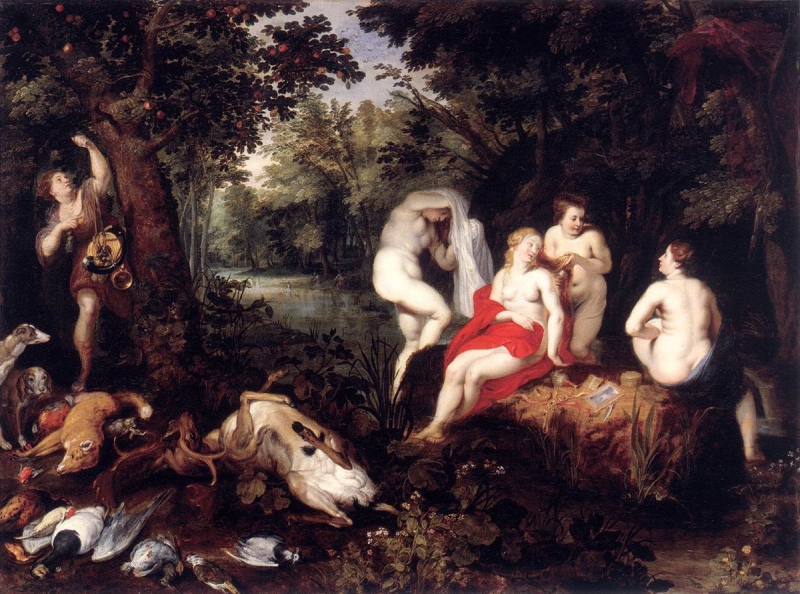 800x594 Diana Resting After The Hunt Painting Hendrick Van Balen Oil - After The Hunt Painting