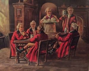 300x237 After The Hunt Painting Wall Plaque Print Wood Board Art W Soroka - After The Hunt Painting