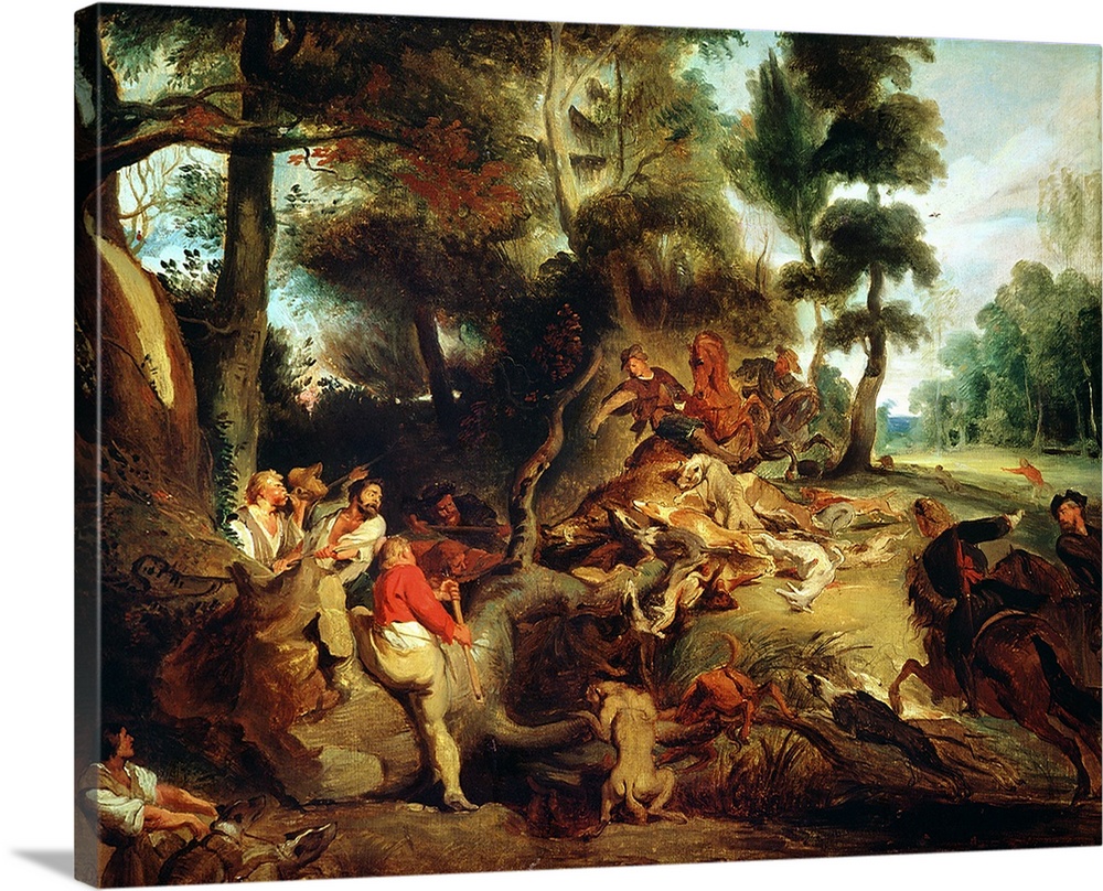 1000x808 The Wild Boar Hunt, After A Painting By Rubens, C.1840 50 Wall Art - After The Hunt Painting