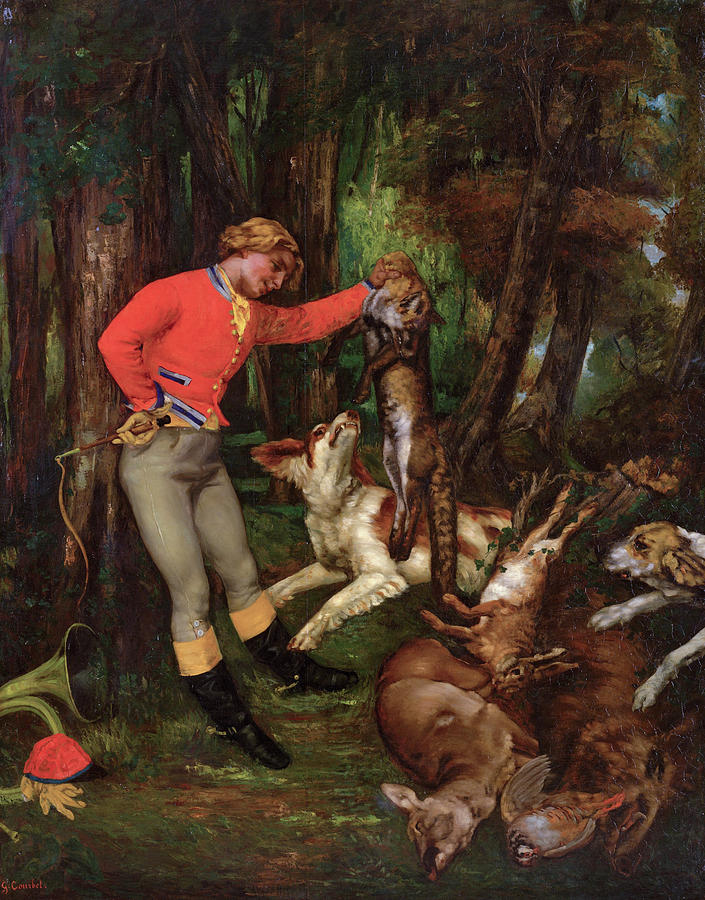 705x900 After The Hunt Painting By Gustave Courbet - After The Hunt Painting