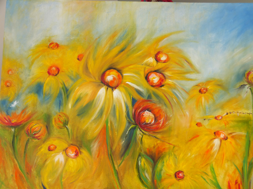 850x638 After The Rain Daisies - After The Rain Painting