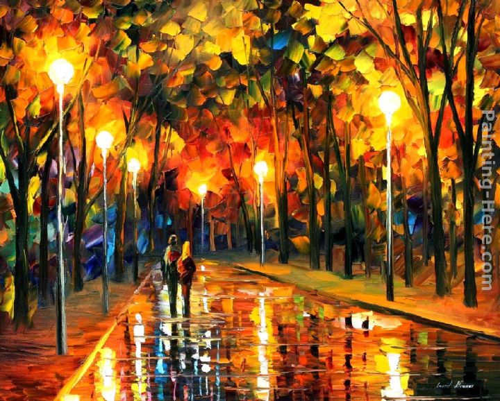 720x578 Leonid Afremov Stroll After The Rain Painting Anysize 50% Off - After The Rain Painting