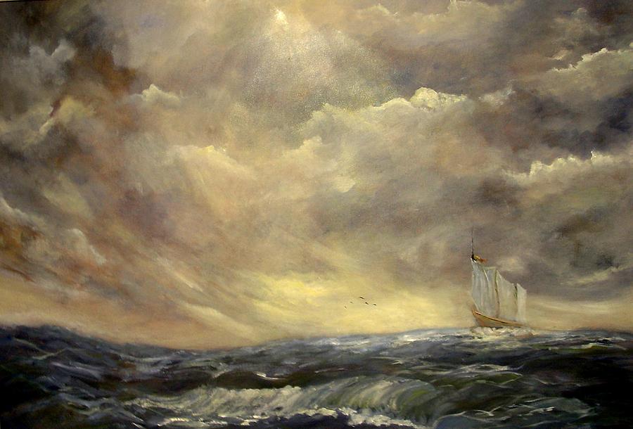 900x610 Homeward Bound After The Storm Painting By Monica Vanzant - After The Storm Painting