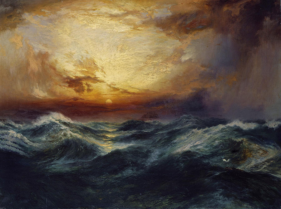 900x670 Sunset After A Storm Painting By Thomas Moran - After The Storm Painting