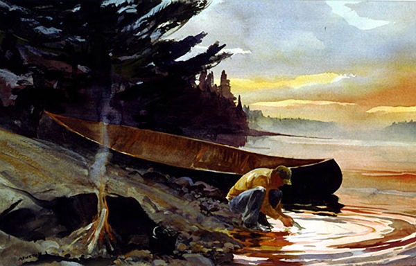 600x384 Chet Reneson's New Watercolor Print, Afterglow - Afterglow Painting